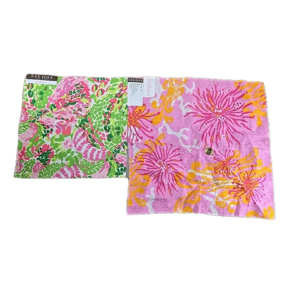 Lilly Pulitzer Lee Jofa Urchin Bimini Fabric Remnant Samples Linen Polyester